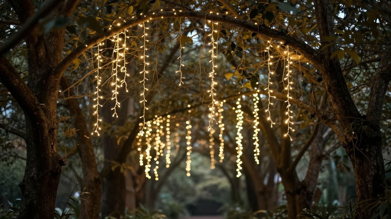 Soft lights glowing in a forest