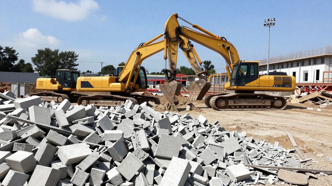 Heavy equipment at a site