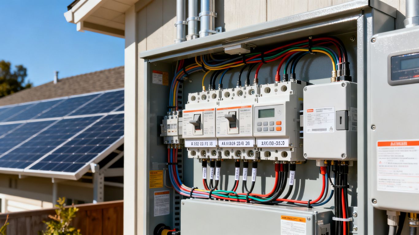 Schéma de raccordement électrique pour batterie solaire
