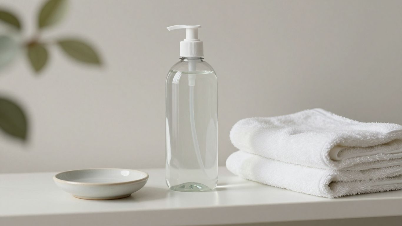 Water-based lubricant beside soft towels