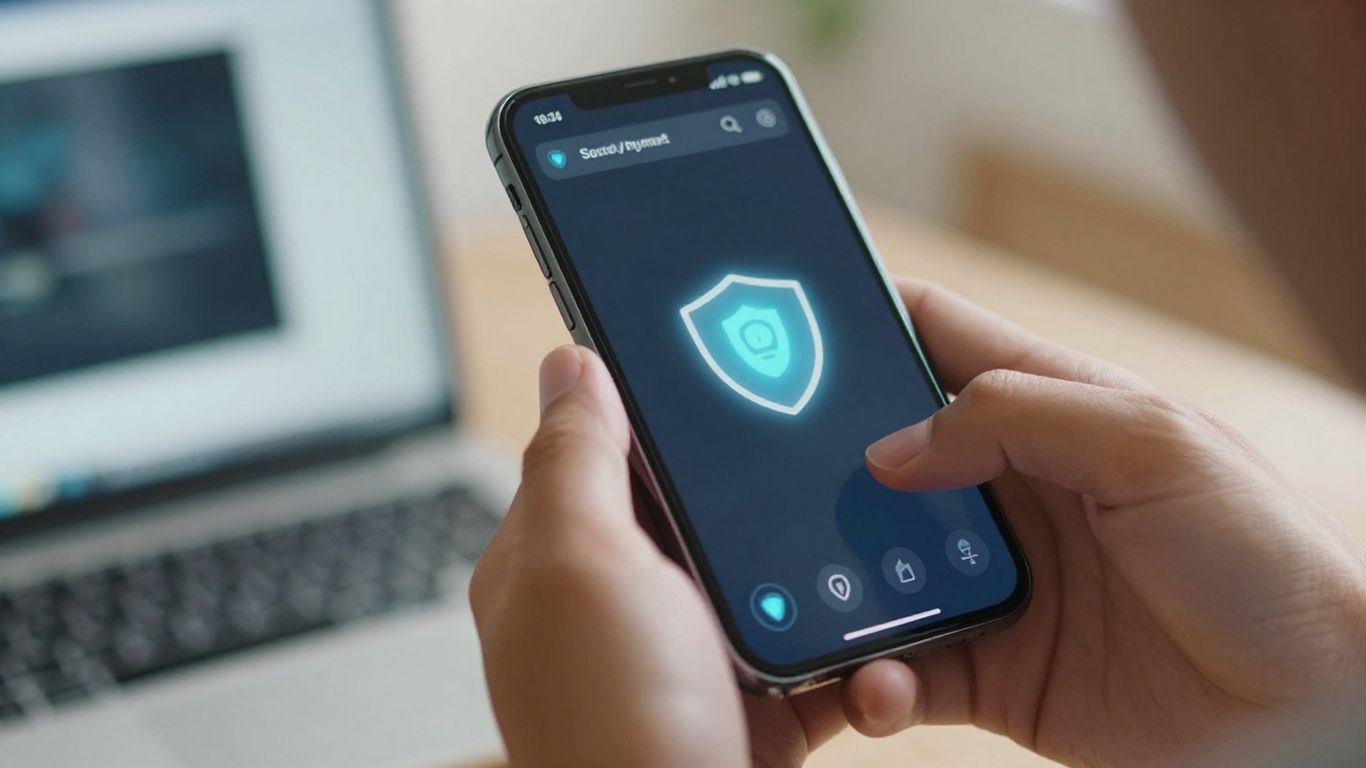 Sichere Online-Zahlung auf einem Smartphone