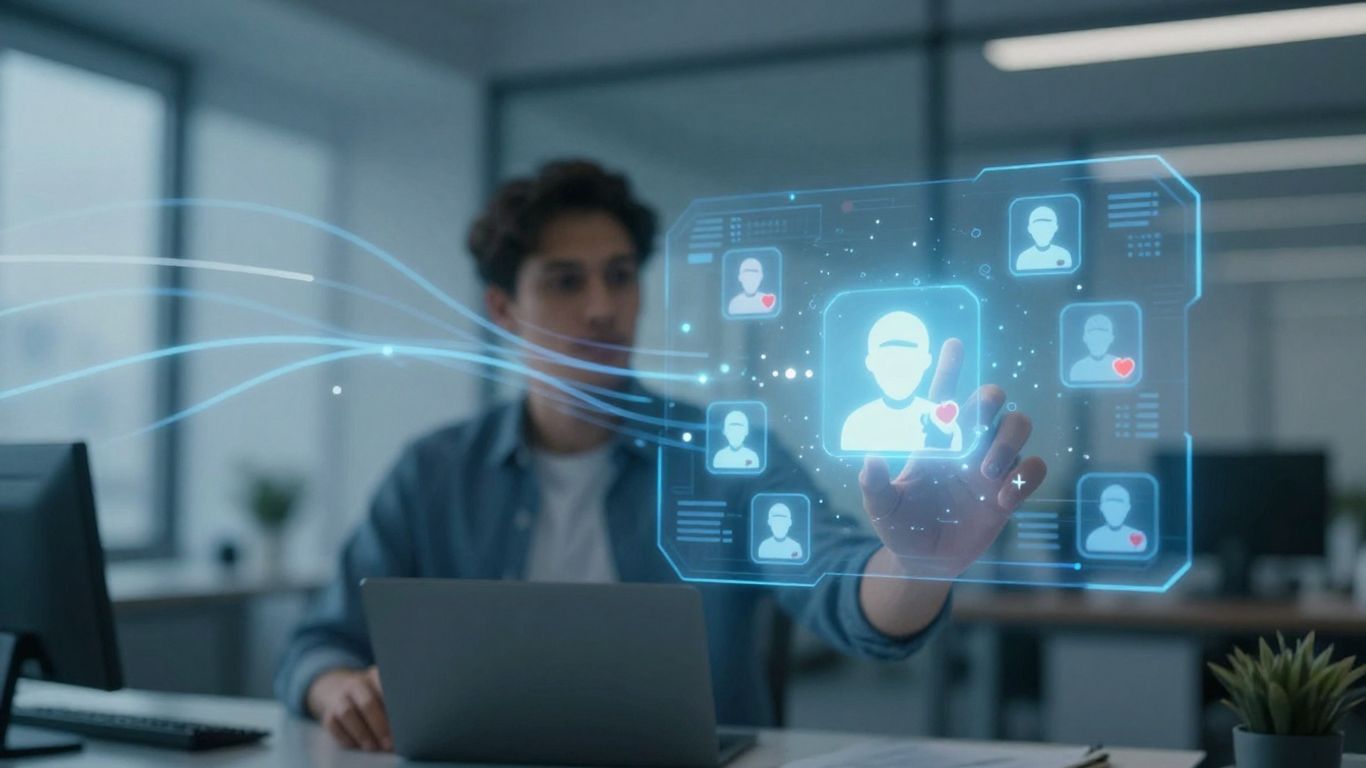 Person using AI tool for review management