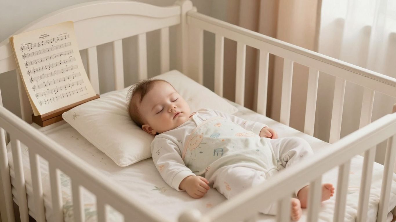 Bebé durmiendo con música clásica de fondo.