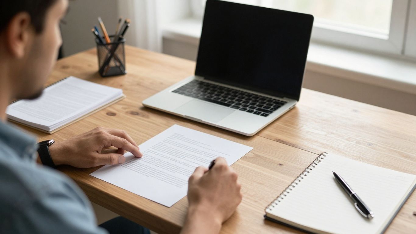 Trader reviewing prop firm rules beside a laptop