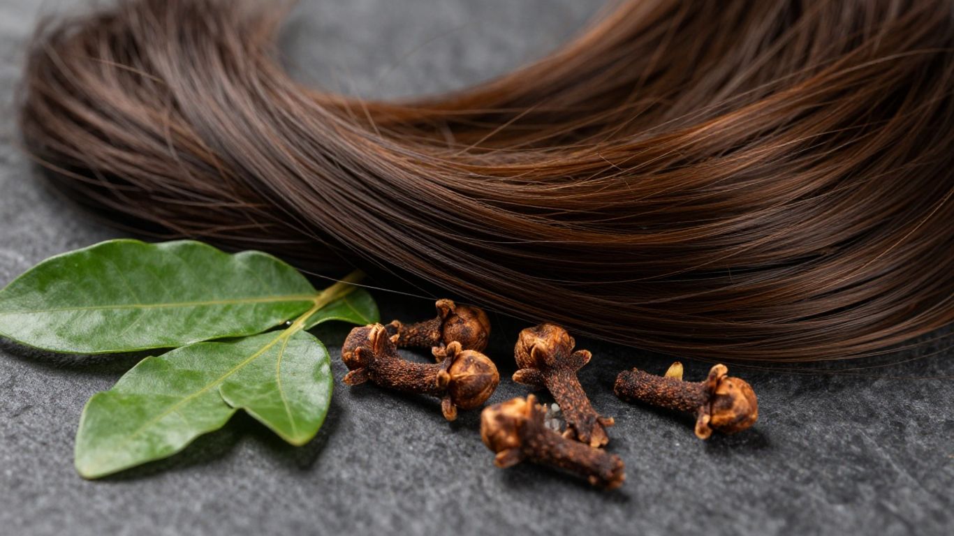 Clove buds and hair for natural hair benefits.