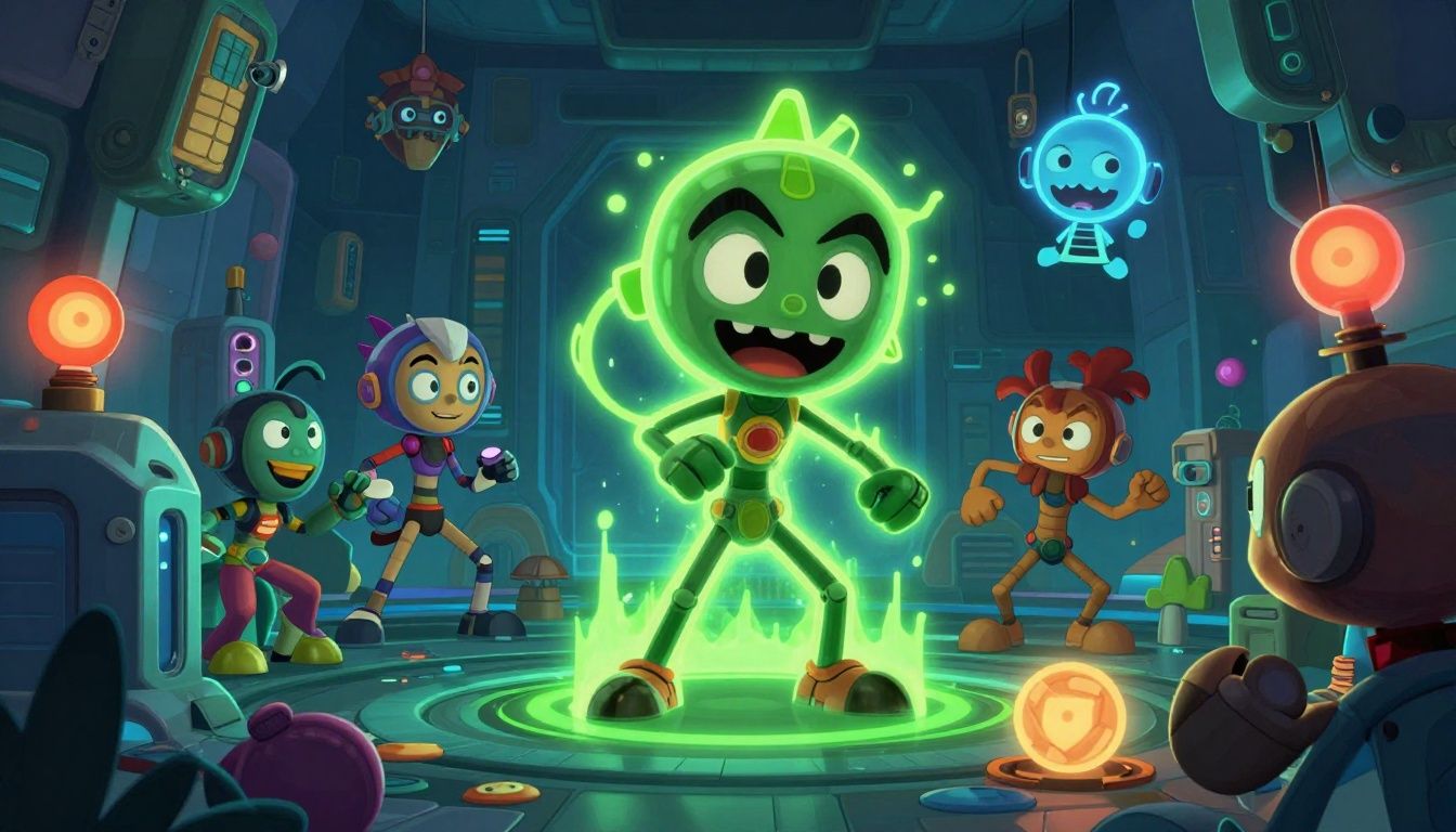 Ratchet e Rivet atravessando uma fenda dimensional em um cenário colorido e cheio de ação, com efeitos de energia, inimigos ao fundo e atmosfera cinematográfica de videogame de ficção científica