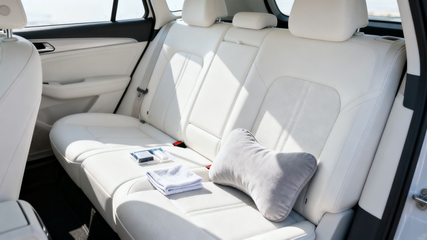 How to Keep Neck Pillows Clean Around a White Tesla Interior