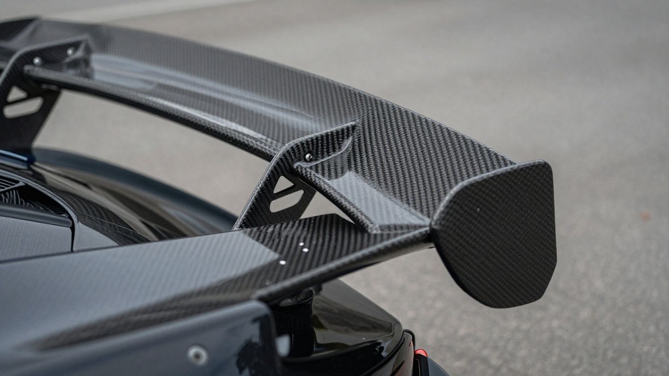 Carbon fiber accents on a modern vehicle