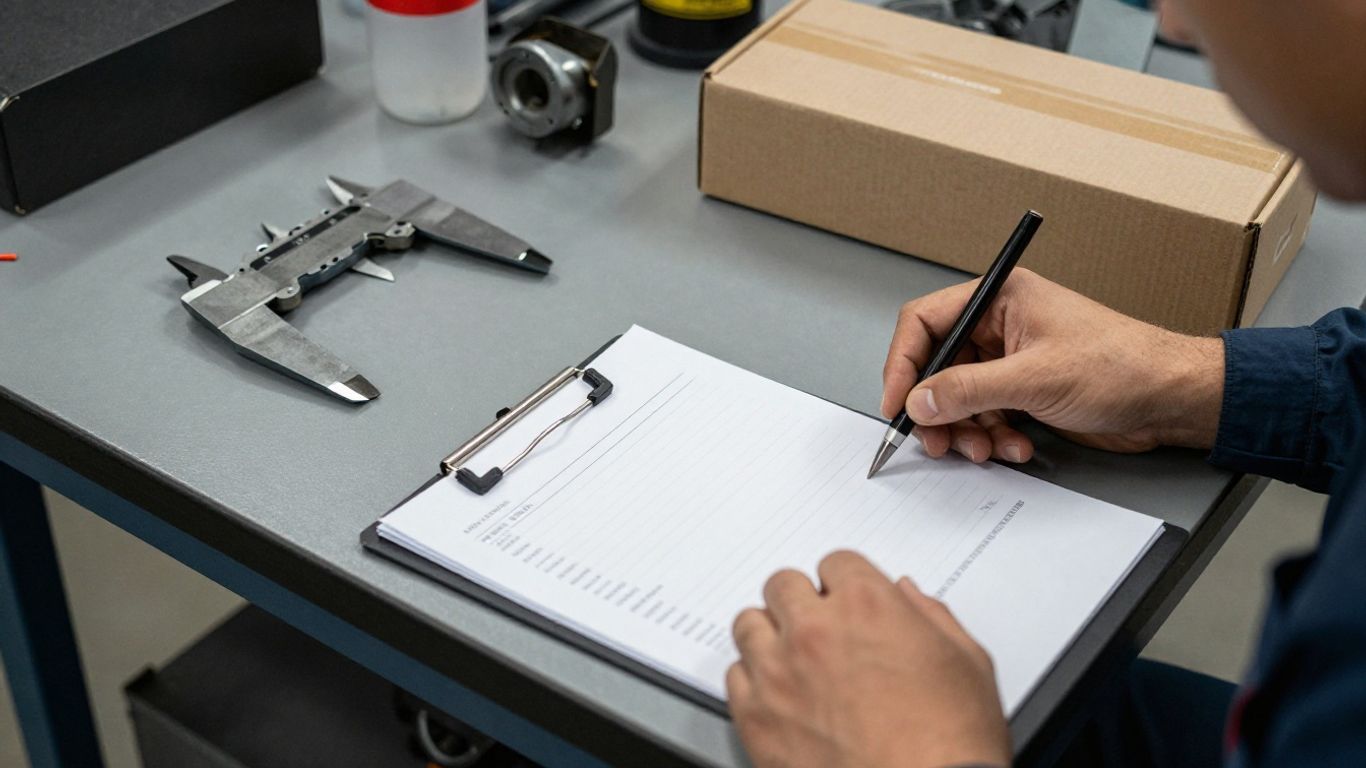 Mechanic comparing Audi Q3 parts and costs
