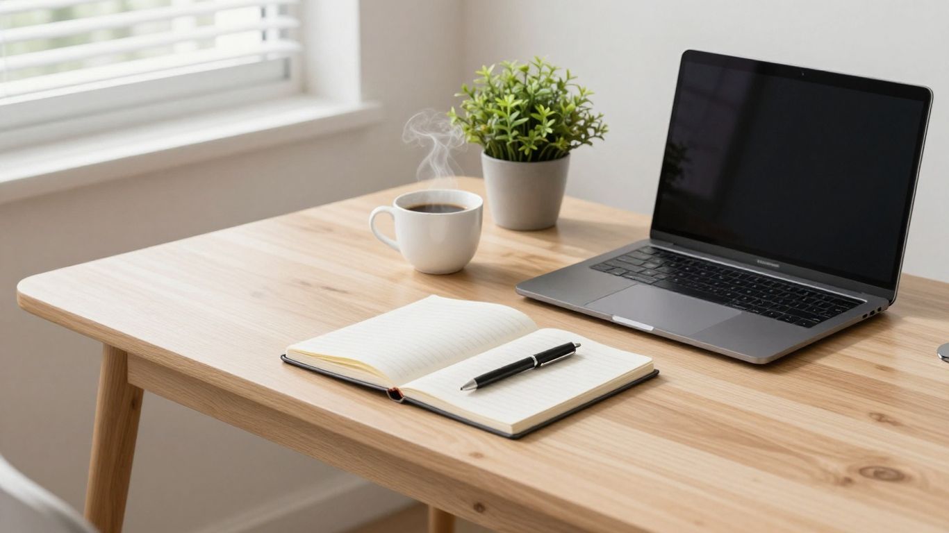B2B lead generation strategies. A professional creative desk setting