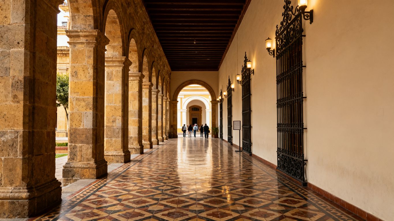 Interior hall with historic architectural details