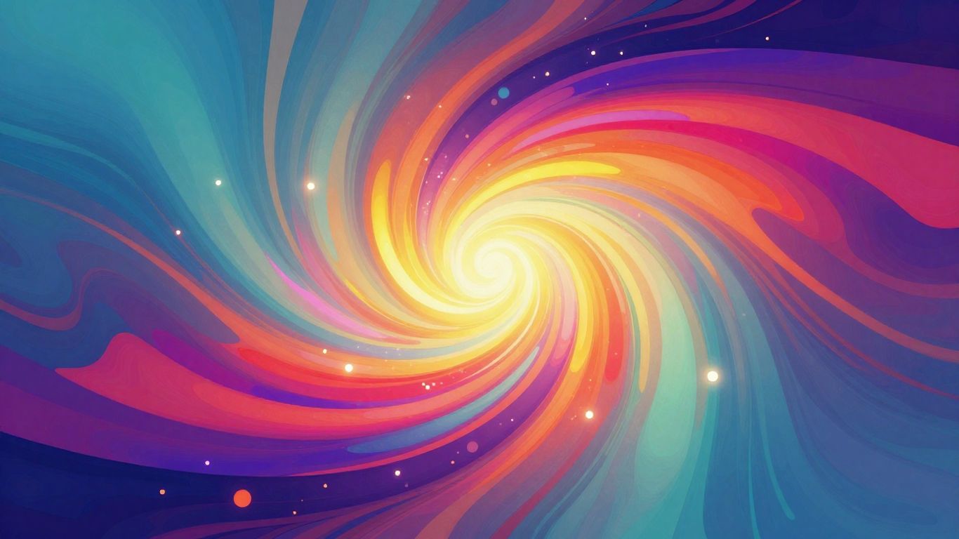 Abstract colorful shapes and light flares for ad design.