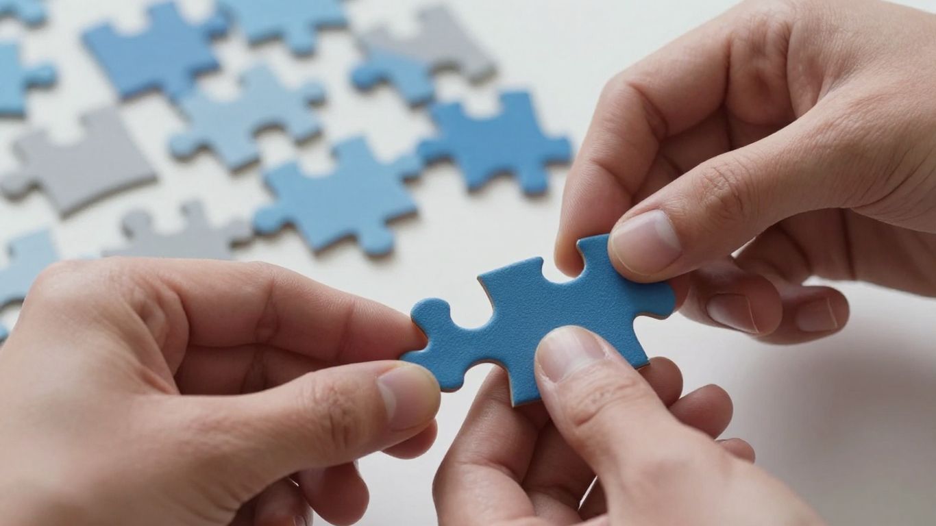 Hands fixing a complex puzzle representing security issues.