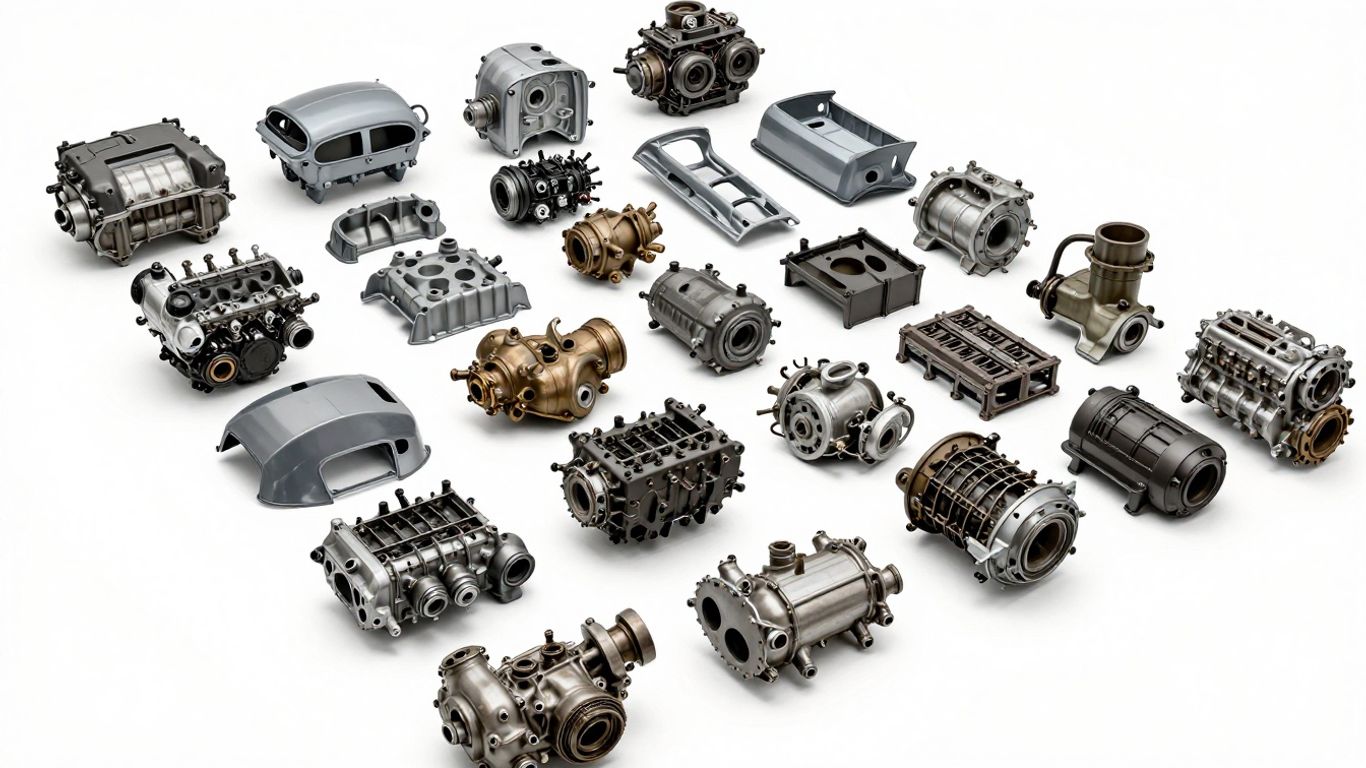 Used Kia car parts at an auto recycler.