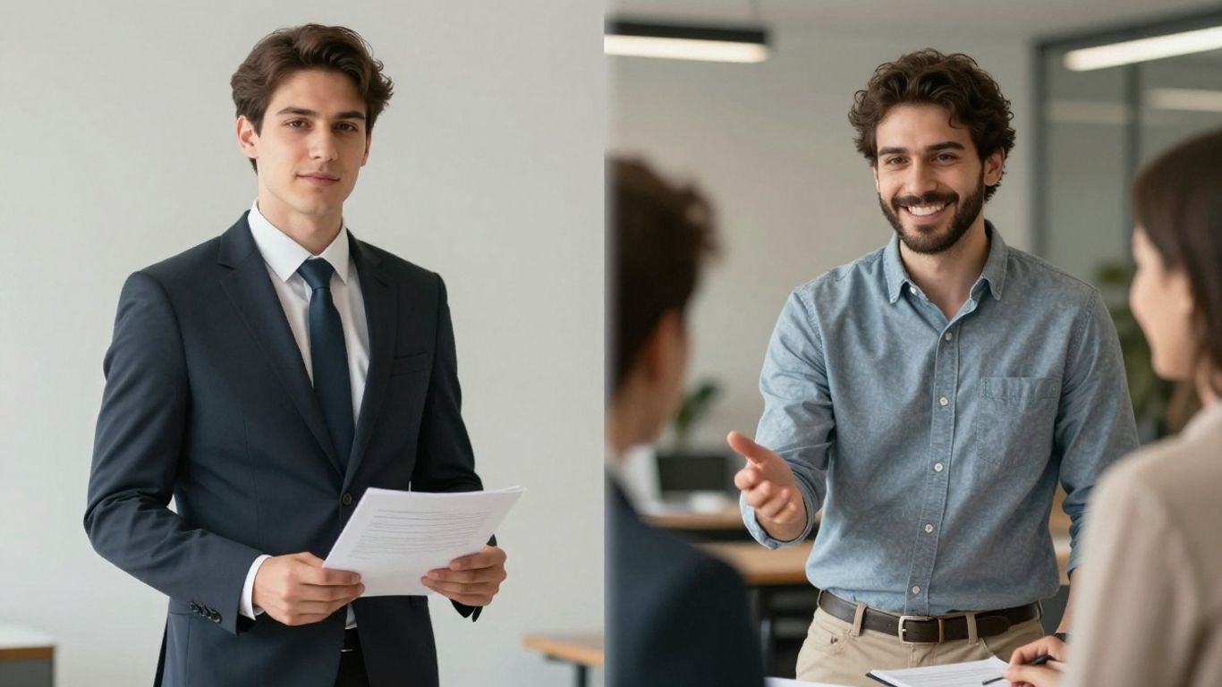 Agent and broker in professional settings with clients.