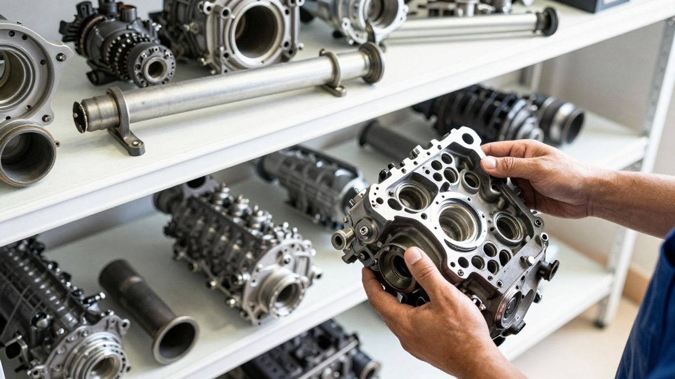 Kia car parts in a workshop