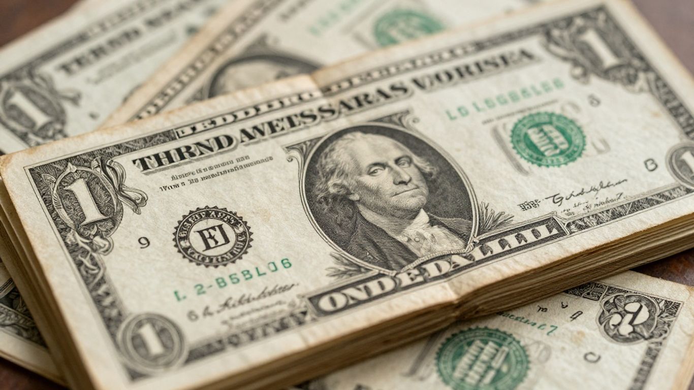 Stack of 1929 Depression-era currency notes.