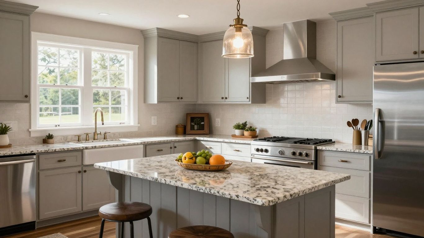 Remodeled kitchen in Berkeley Lake, Georgia home.
