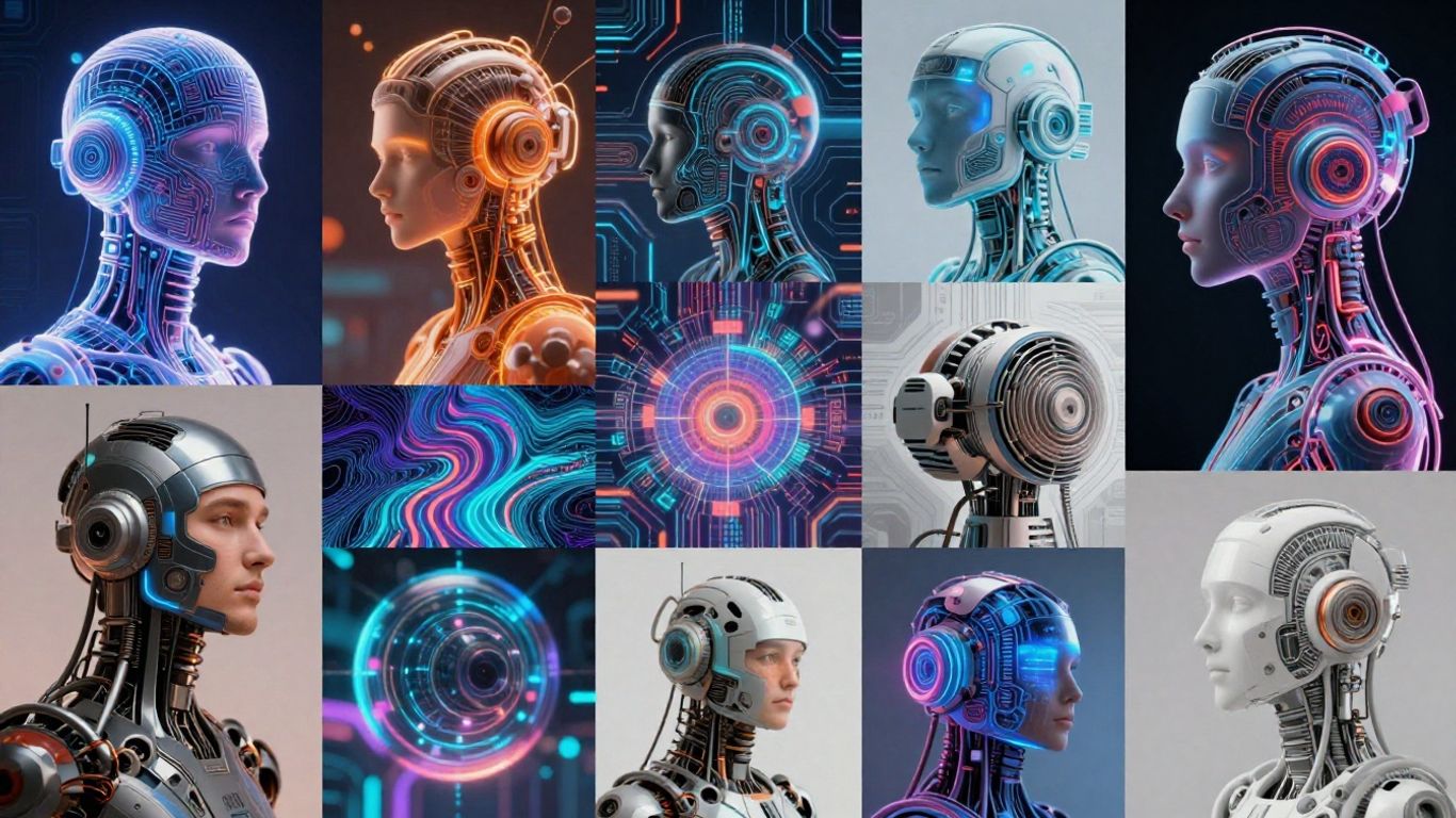 AI art and innovation collage