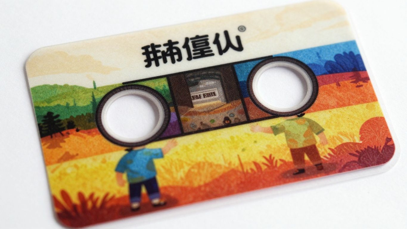 Sticker with clear lamination showing glossy finish.