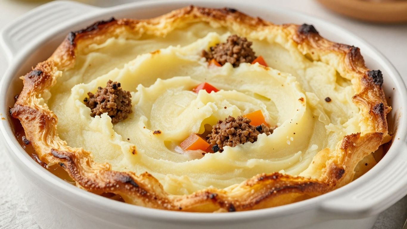 Hearty mince casserole with mashed potato topping