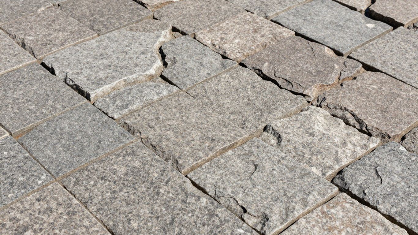 Granite sett paving installation detail