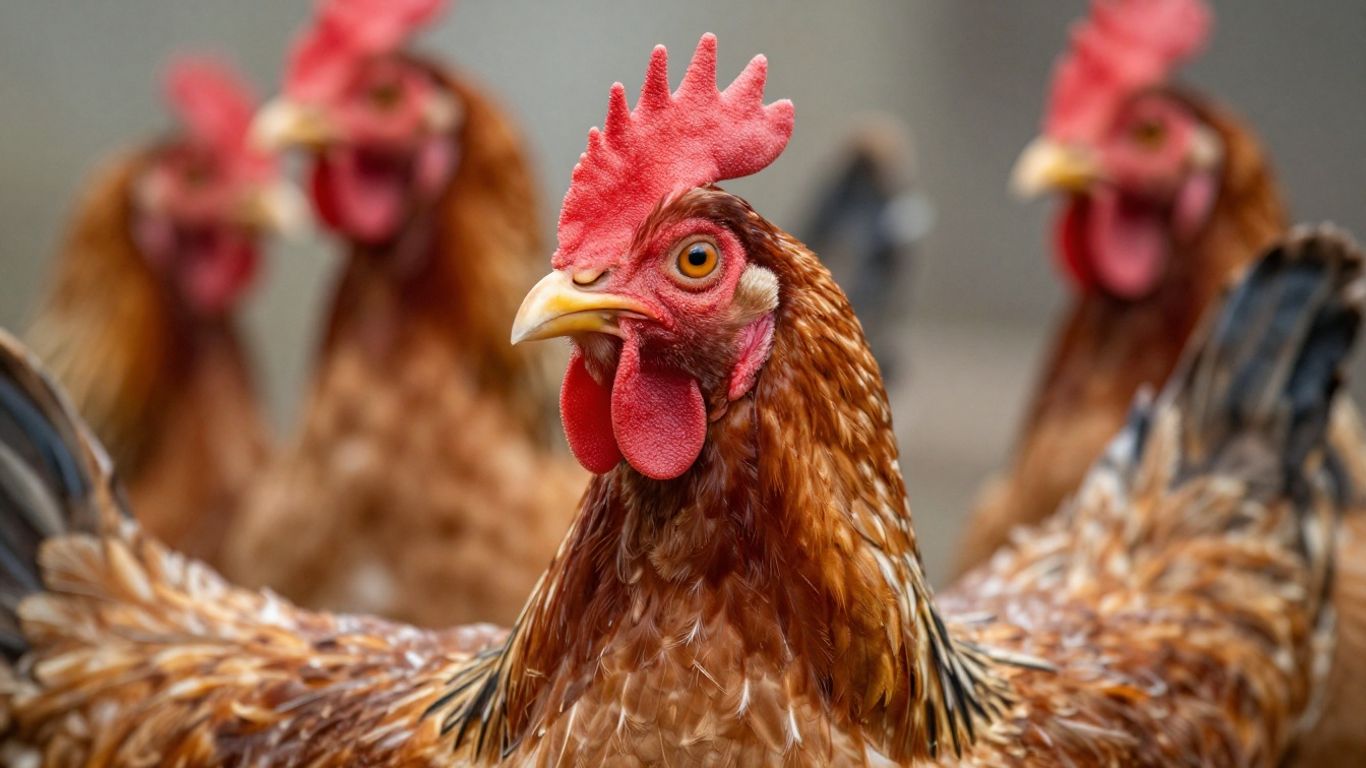 Zdrowe ptaki drobiu w czystym otoczeniu.