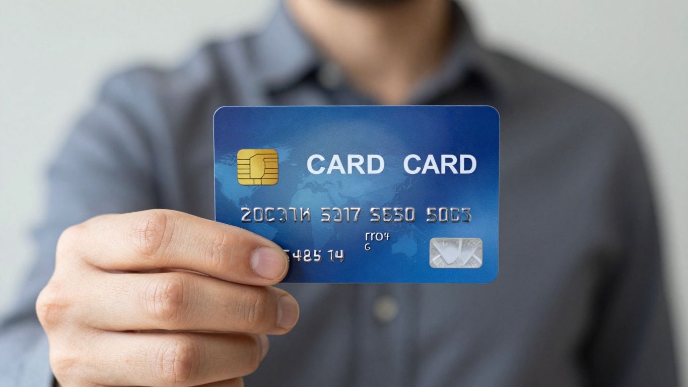 Person holding credit card, no credit check loan