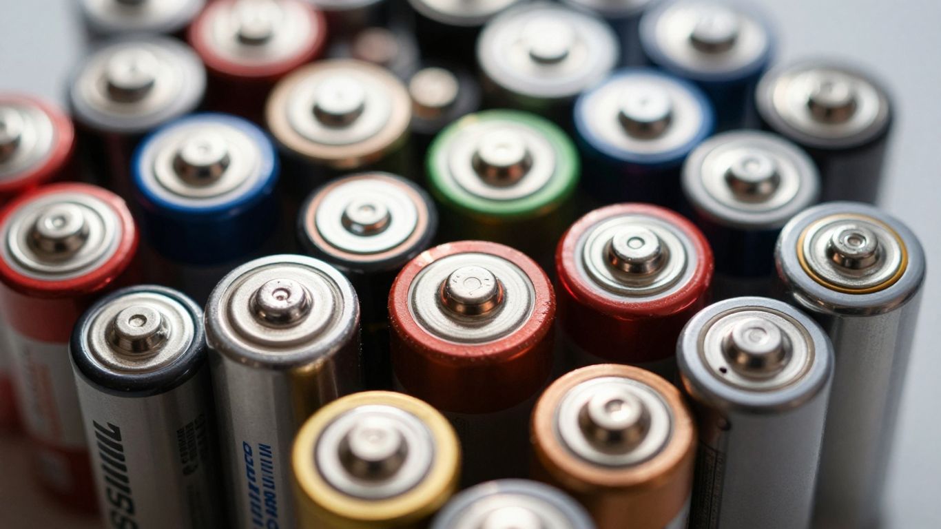 Solar batteries of different types for solar panels.