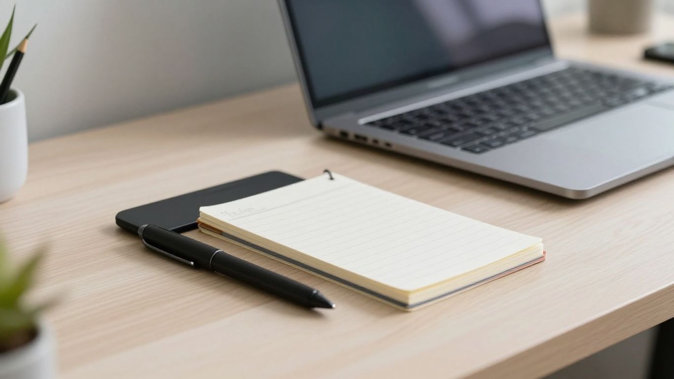 A professional workspace showing timekeeping tools