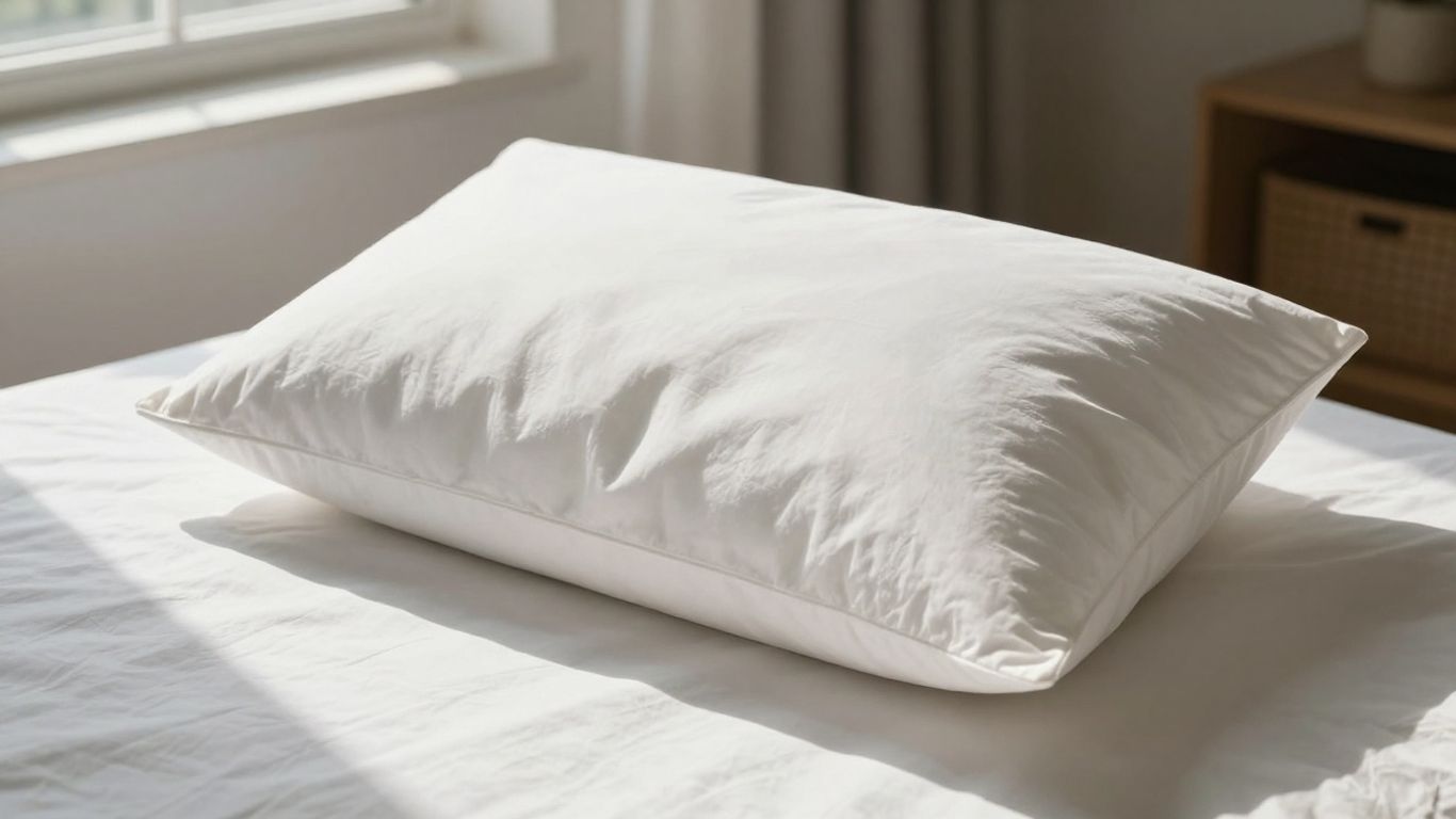 Comfortable wedge pillow on a bed.