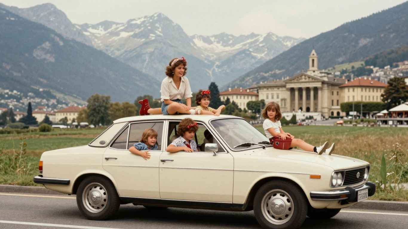 European landmarks in a chaotic family road trip
