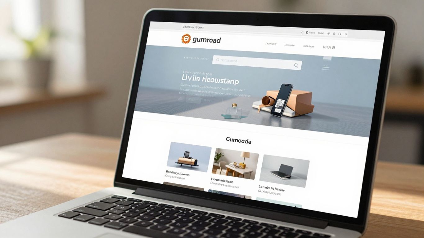 Gumroad website on a laptop screen