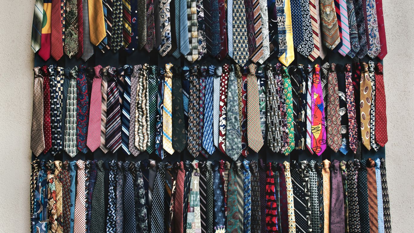 Folded silk ties prepared for export