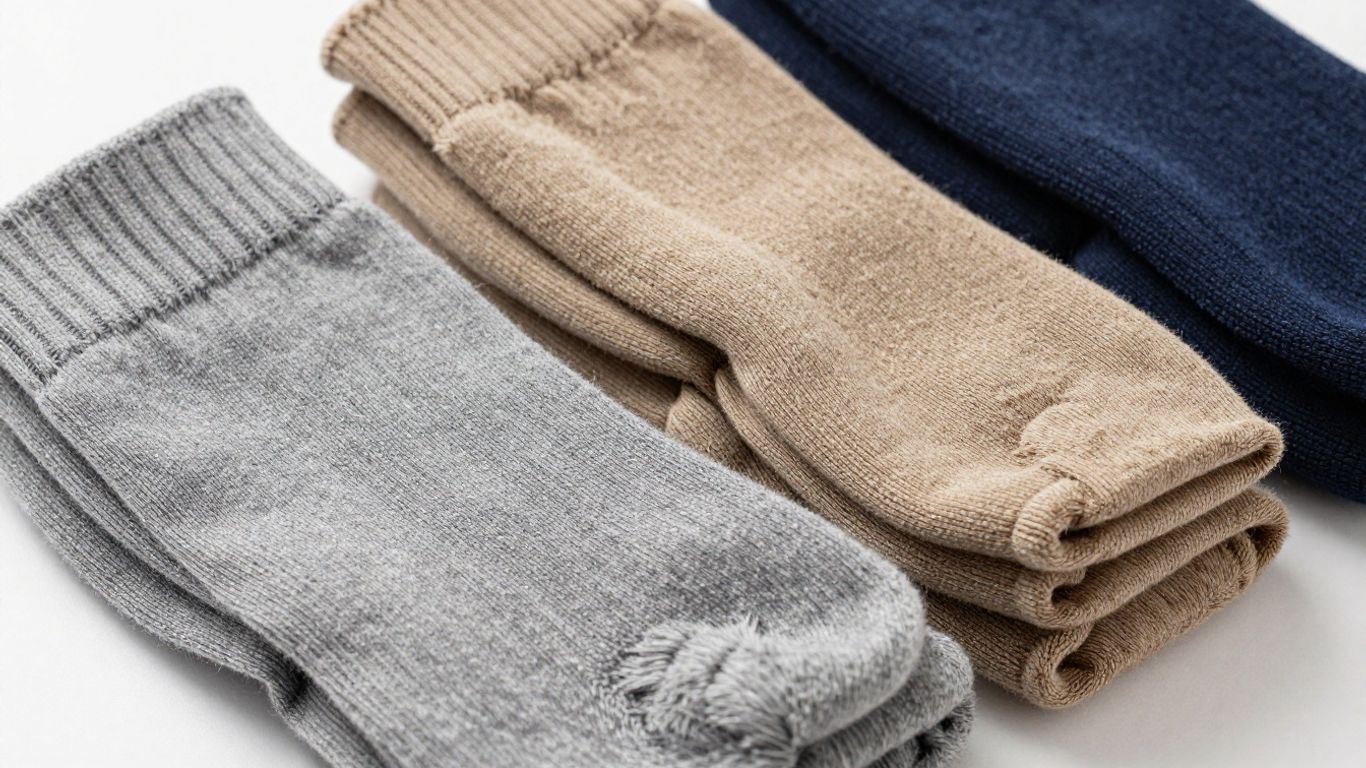 Thick, cushioned socks for rubber boots.