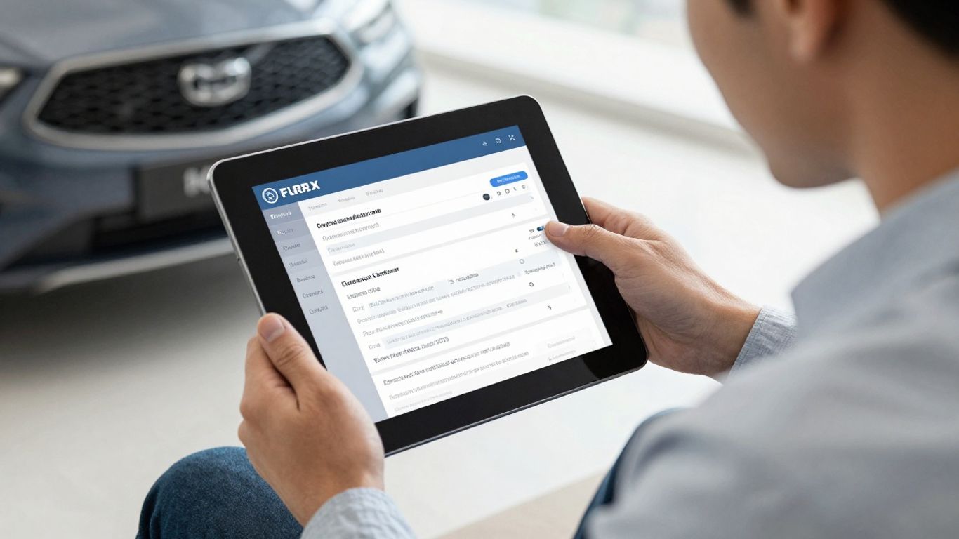 Digitale Analyse einer Fahrzeugidentifikationsnummer auf einem Tablet