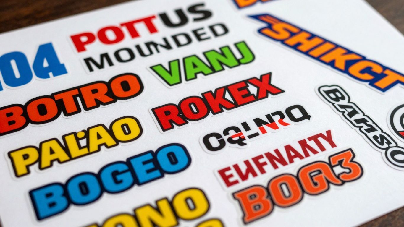 Custom decals, lettering, and logos on surfaces.