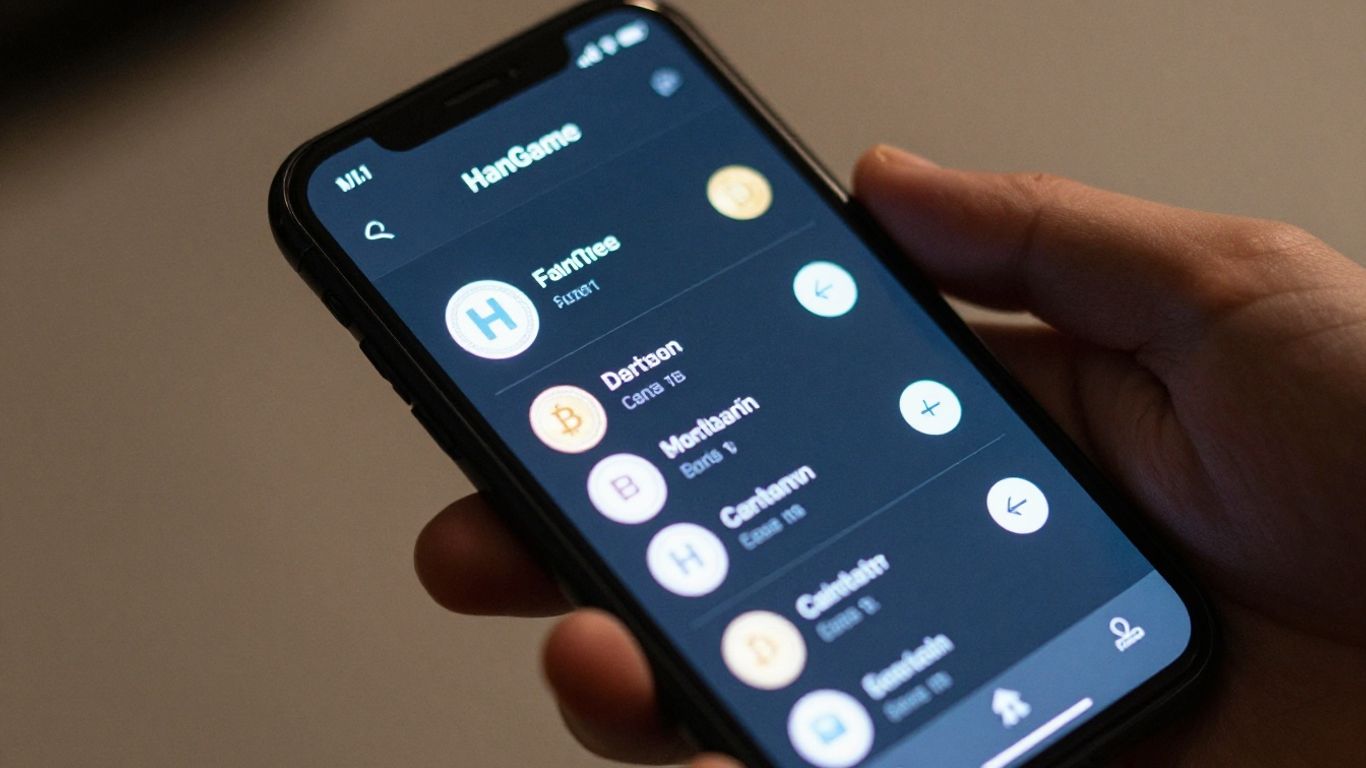 HanGame money transaction on a smartphone screen.