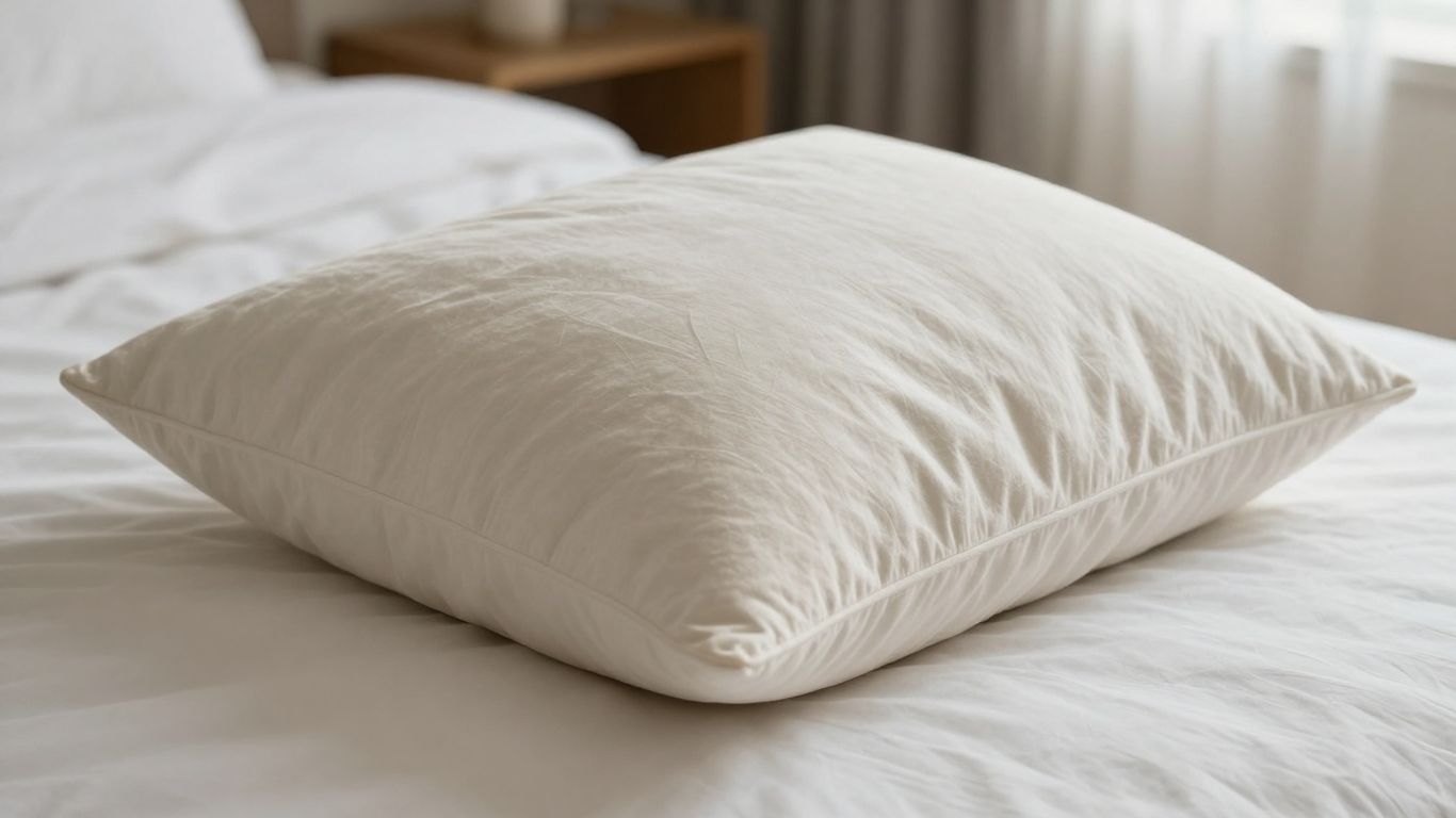 Plush Brooklinen pillow on a neatly made bed.