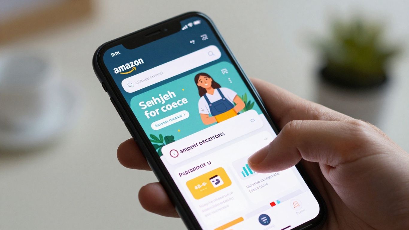 Amazon advertising dashboard on a smartphone screen.