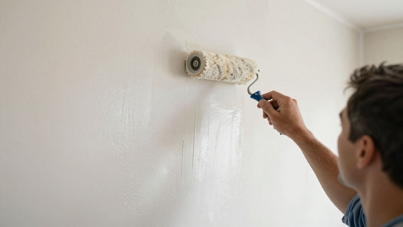 Painter repairing and painting drywall in Orlando.