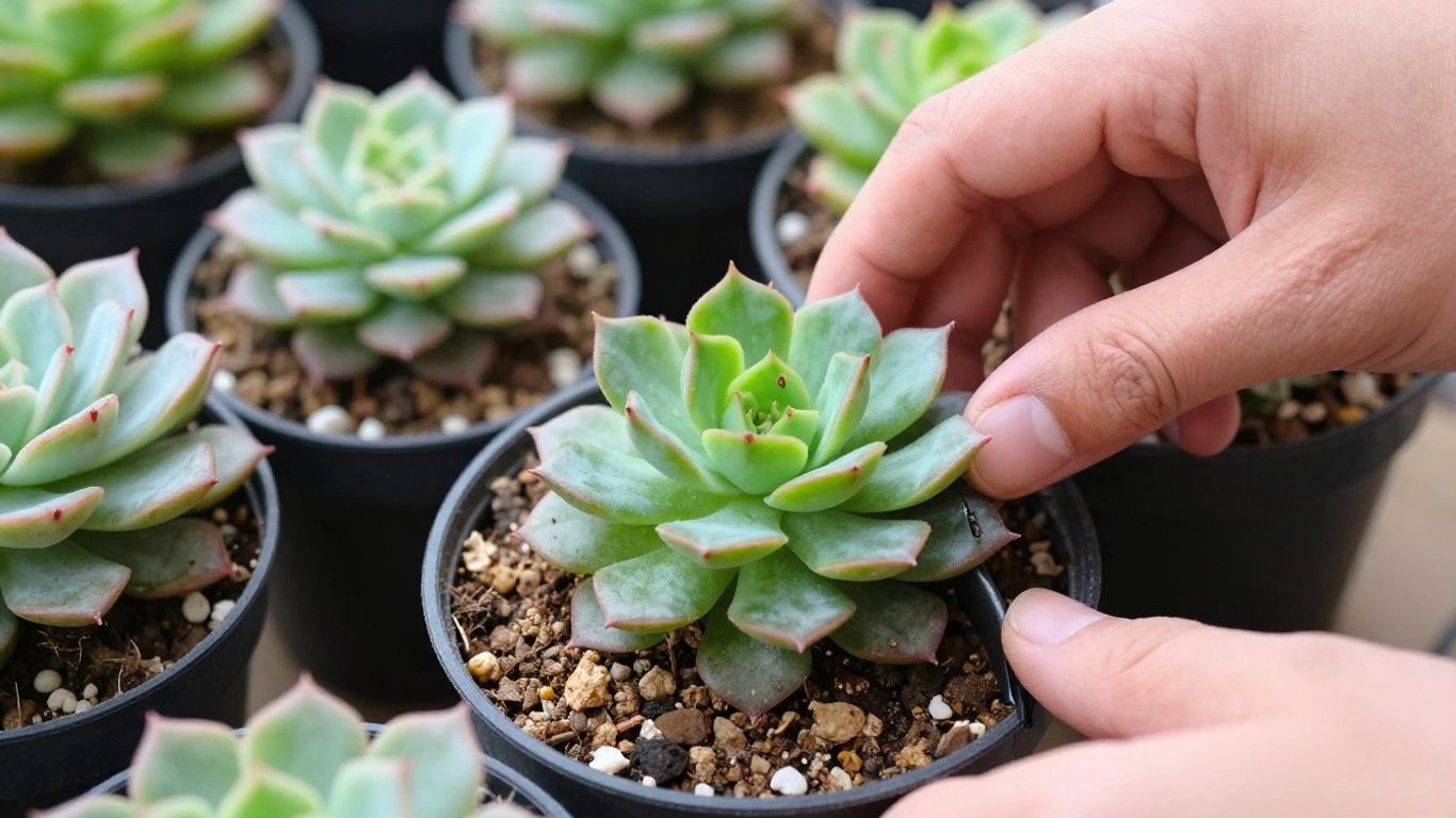 Sustrato para suculentas y planta en maceta.