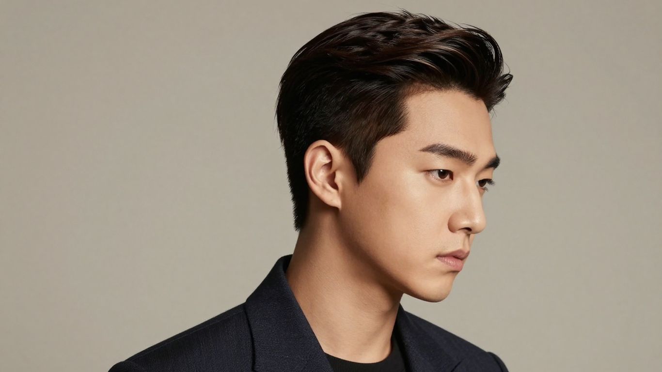 Asian man with Korean two-block haircut