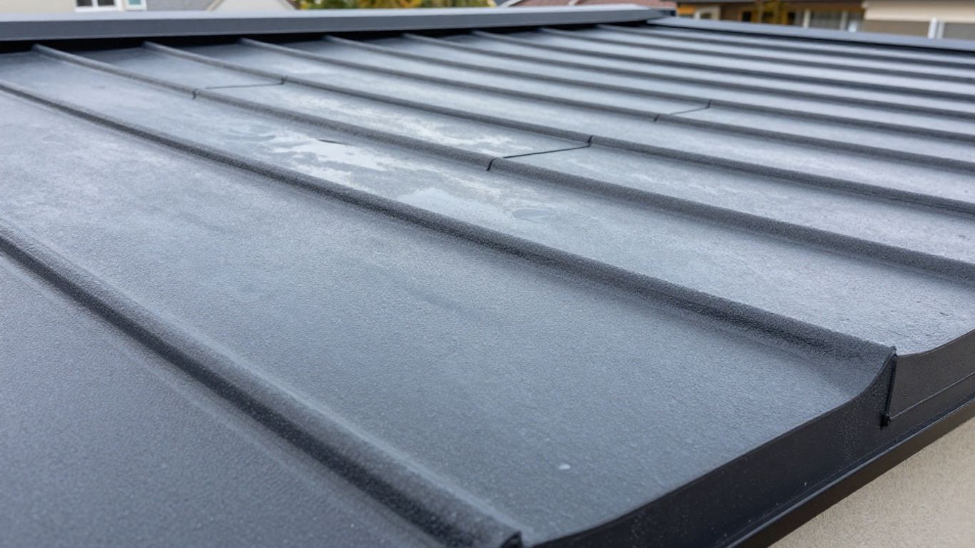Glossy GRP fibreglass flat roof surface
