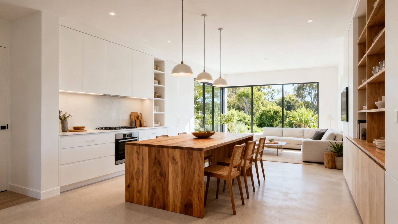 Warm Canberra interior with custom joinery