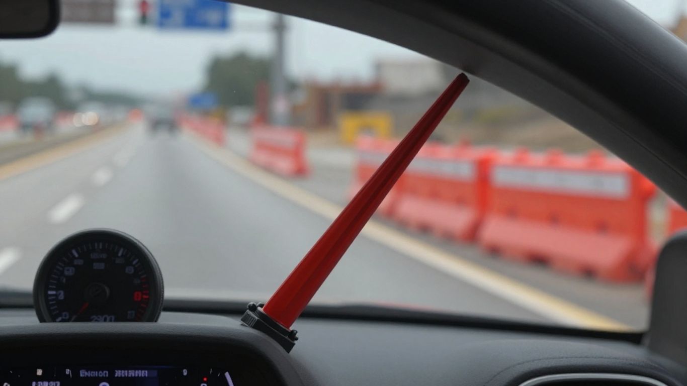 Car speeding through a North Carolina work zone.