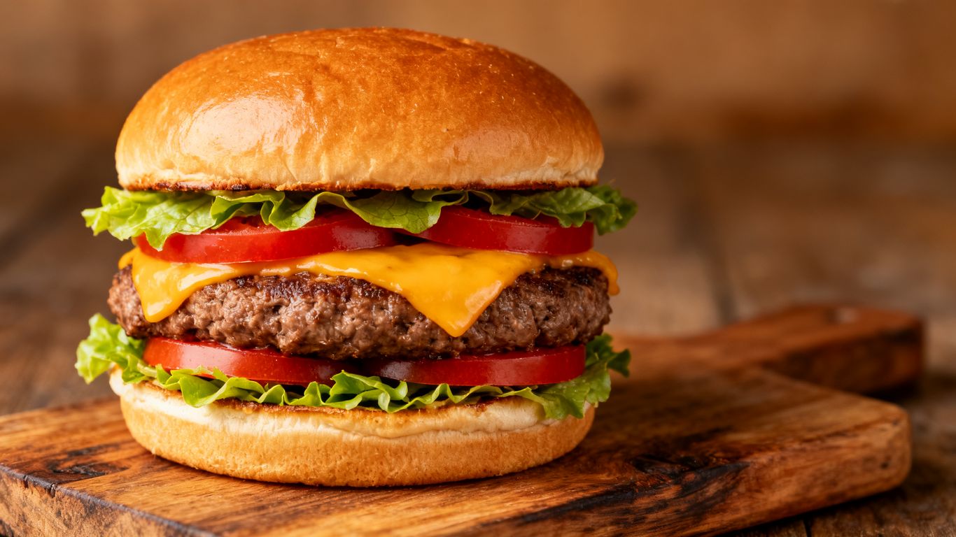 Juicy gourmet burger from Peckish Burgers in Camden.