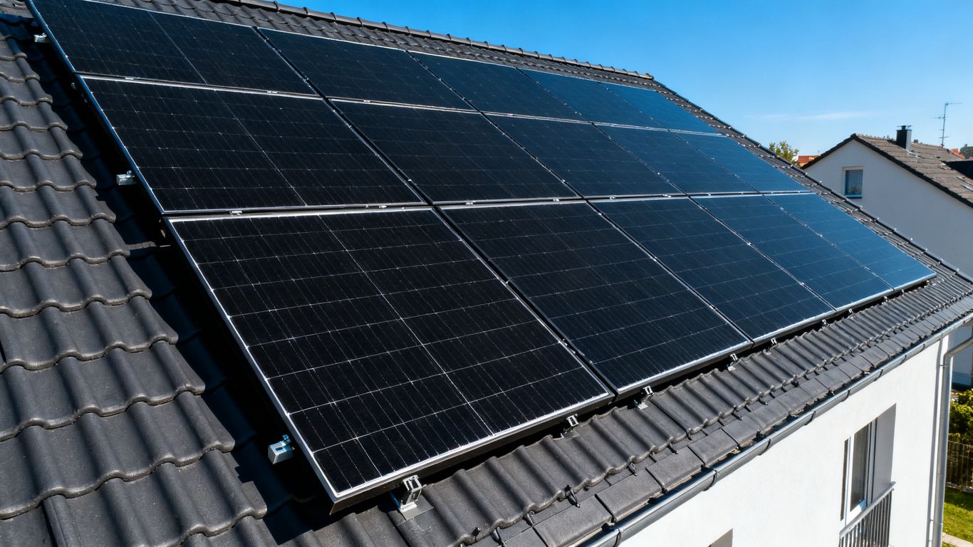 Panneaux solaires sur toiture moderne