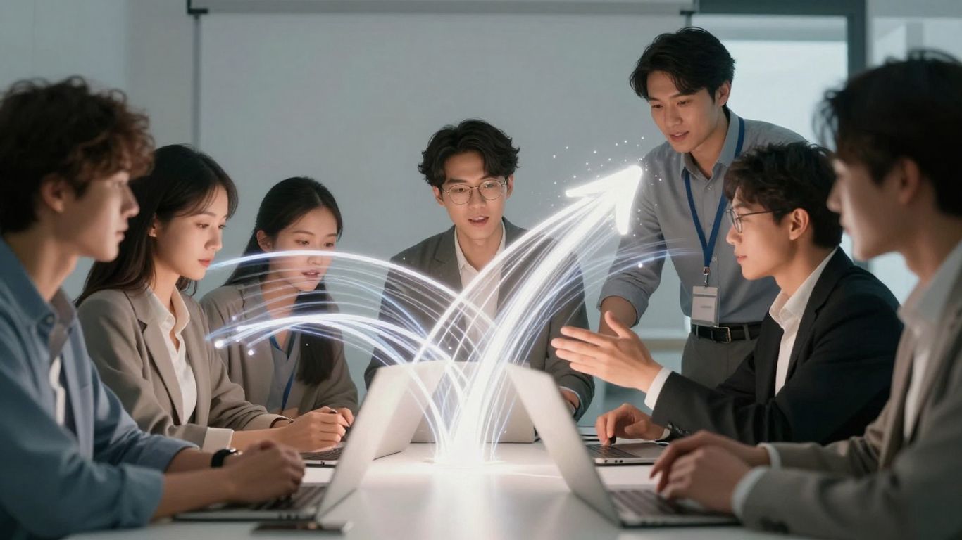 Team collaborating, growth, marketing agency