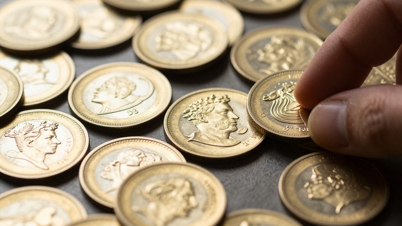 Pièces d'or de collection vues de près